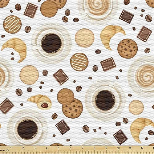 Miniatura 33 de Tela de panda Lunarable de The Yard, diseño de oso asiático con dibujos animados comiendo hojas y ramas, animal silvestre, tela decorativa para