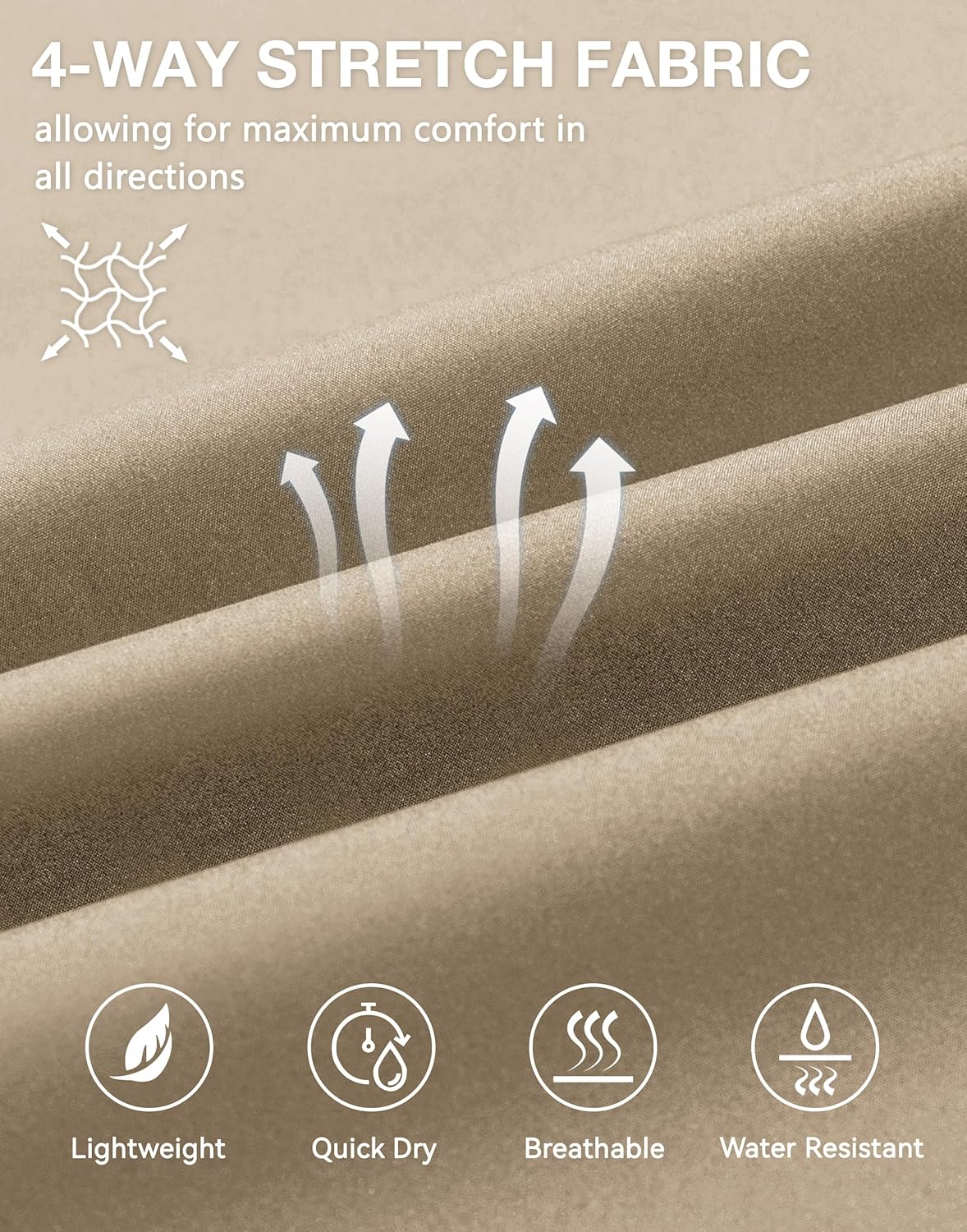 JWM Mens 9"/11" Stretch Golf Shorts - Lightweight Quick Dry UPF50 Dress Hybrid Casual Work Flat Front Shorts with Zip Pockets - Image 4