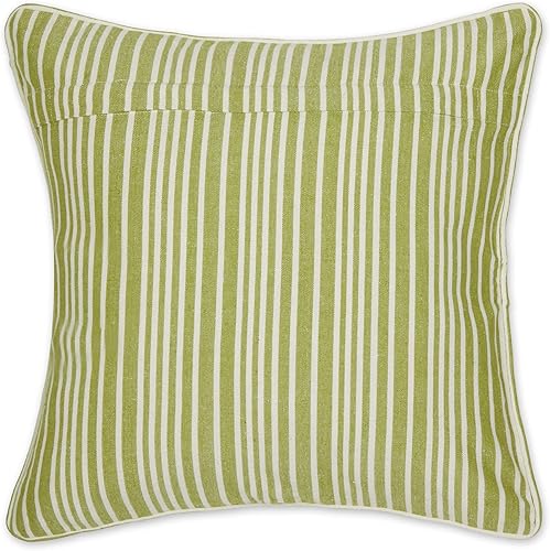 Miniatura 119 de DII Colección de fundas de almohada, algodón reciclado, cremallera oculta, 18x18, rayas cambray, azul brillante, 2 piezas