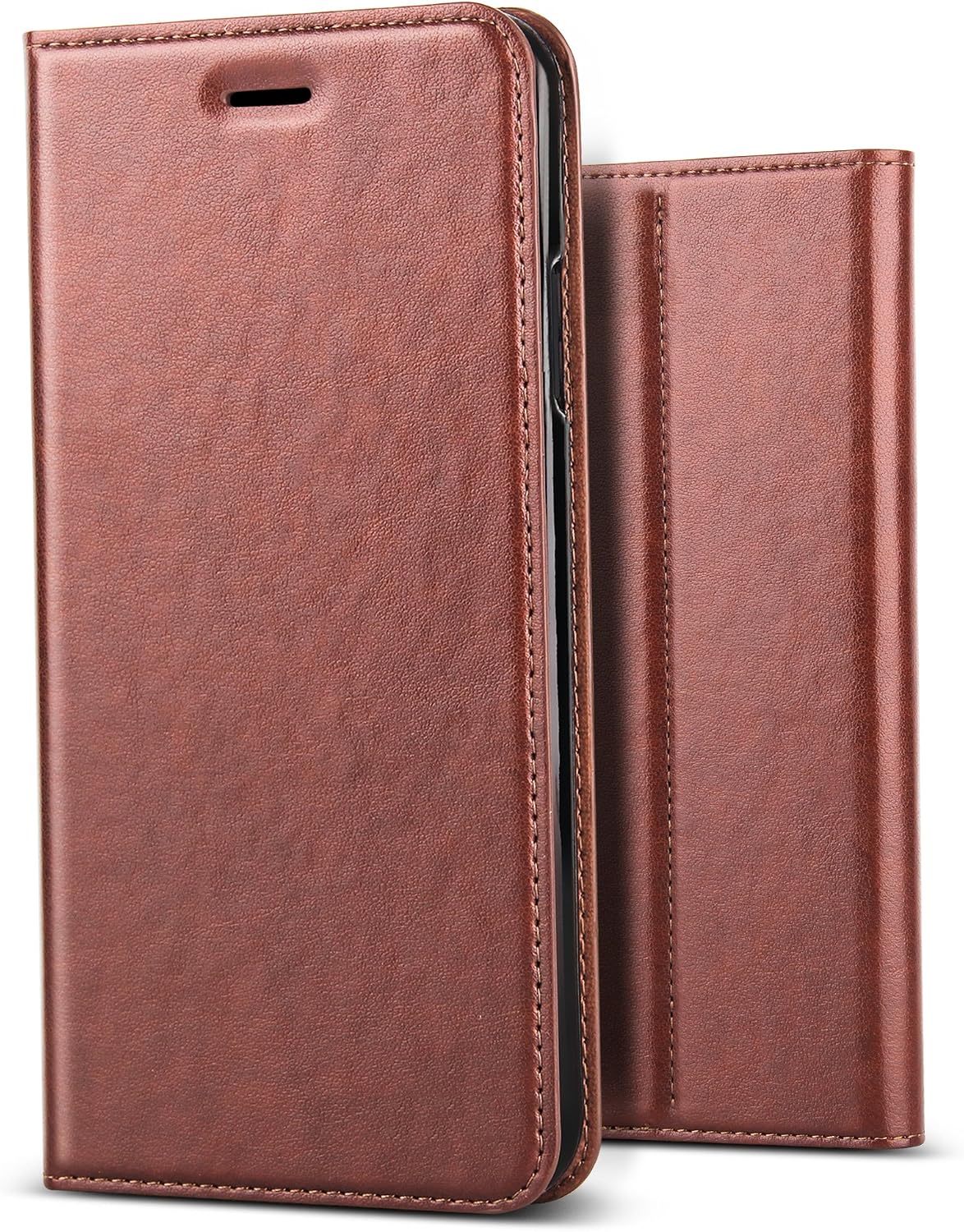 B BELK iPhone 8 Case,iPhone 7 Case, [Simple Retro Style] Handmade Soft Leather Flip Folio Slim Wallet Cover Case[Magnetic Closure][Credit Card Slot][TPU Bumper][Kickstand] for iPhone 7/iPhone 8