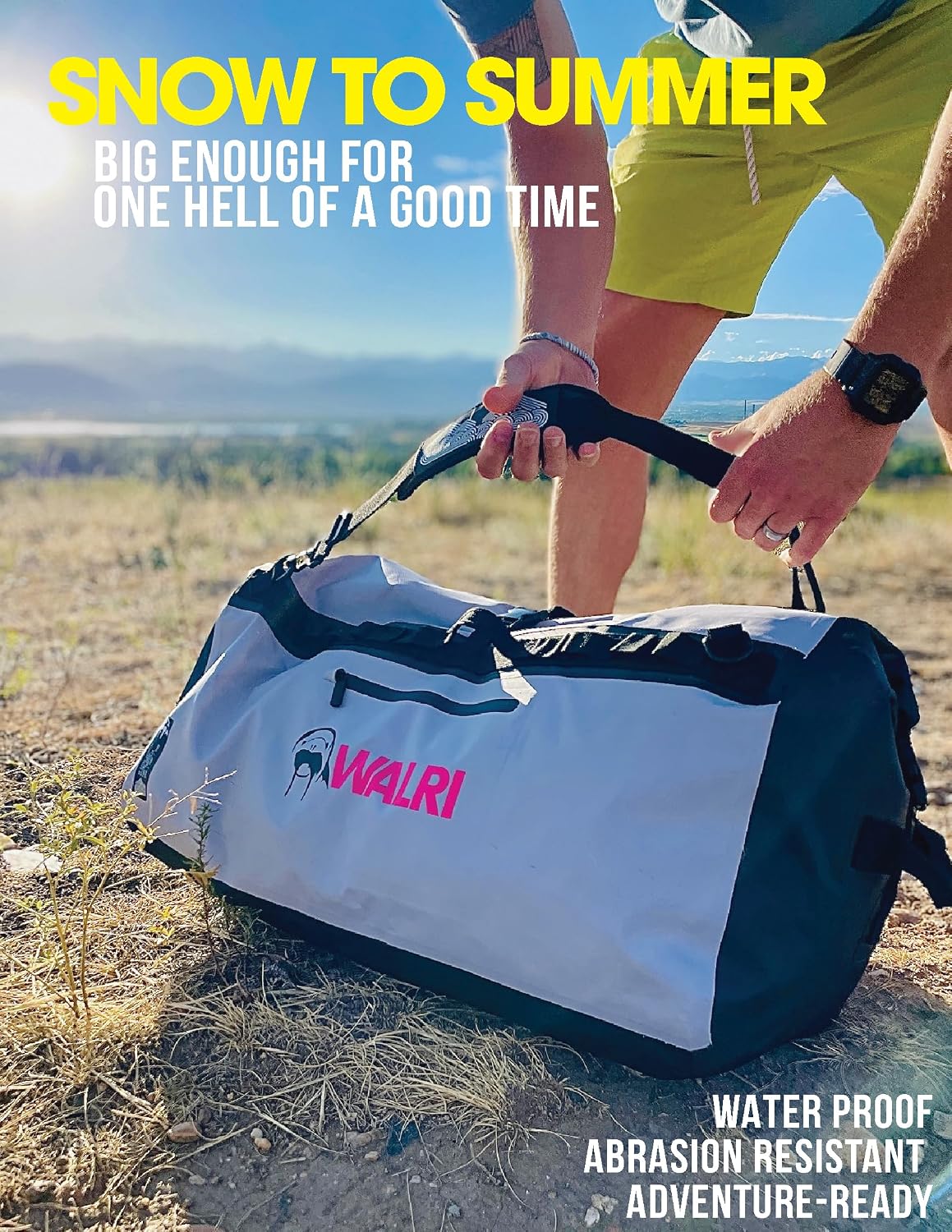 90 Liter Splash-Proof Duffel Bag, for Water Sport, Snow Sport Adventure by WALRI