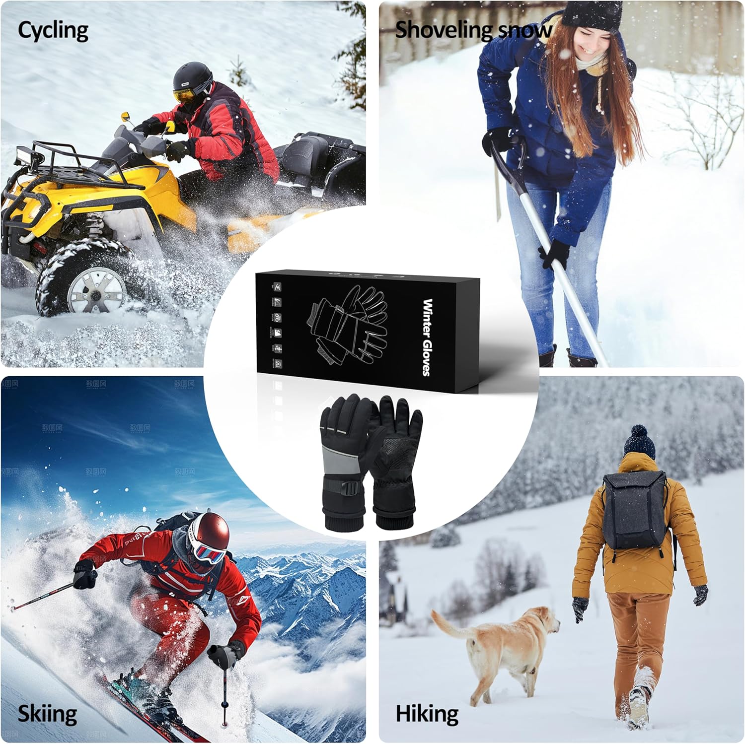 Winter Gloves for Men Women, Warm Gloves with Touchscreen, Suit for Ski Driving Cycling Biking Hiking Cold Weather - Image 7