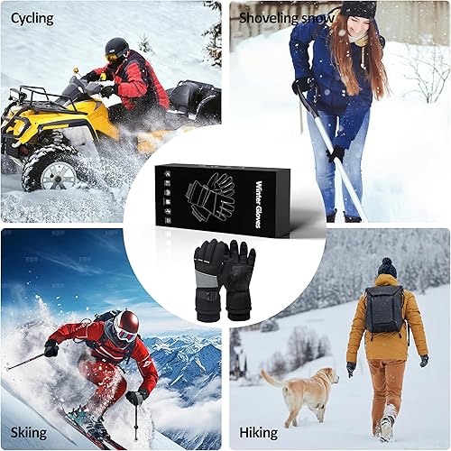 Miniatura 7 de Guantes de invierno para hombres y mujeres, guantes cálidos con pantalla táctil, adecuados para esquí, conducción, ciclismo, senderismo, clima frío