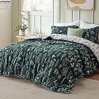 Vista 121 de Bedsure Juego de edredón de tamaño Queen, color lavanda, lindo, floral, regalo para mujer, 3 piezas, 1 suave edredón reversible con flores y 2