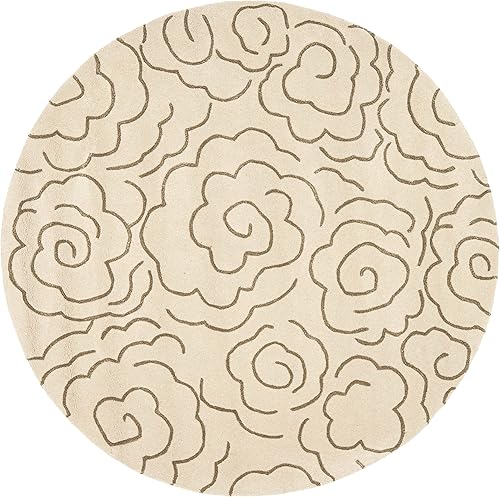 Vista 5 de SAFAVIEH Soho Collection SOH812B - Alfombra suave de lana y viscosa de 3 pies 6 pulgadas x 5 pies 6 pulgadas, color azul claro/marfil Soft Lt.