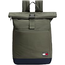 Tommy Jeans Uomo Zaino Daily con Rolltop, Verde (Pewter Green), Taglia Unica