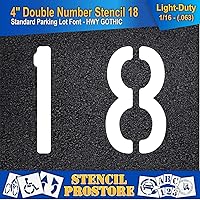 Vista 3 de Plantillas para pavimento, bordillo y WheelStop, plantilla de doble número de 4 pulgadas, (18), 4 x 4 x 1/16 pulgadas, livianas