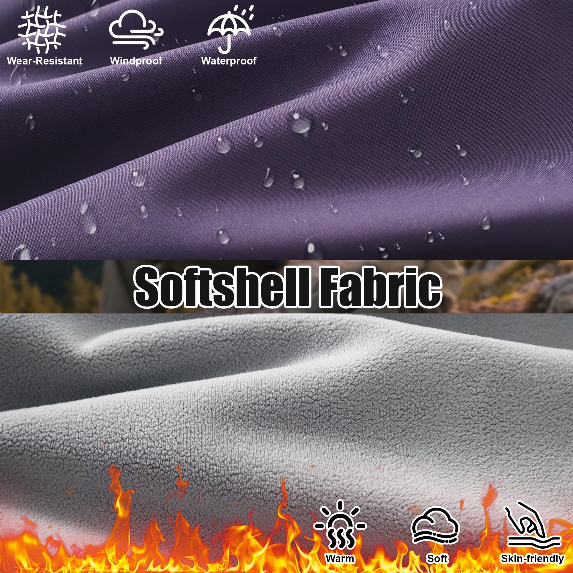 Softshell spodnie turystyczne dla chłopców i dziewczynek, wodoodporne termiczne, wiatroszczelne spodnie górskie, z podszewką z polaru elastyczny pas jesienno-zimowe spodnie dla dzieci w wieku 6