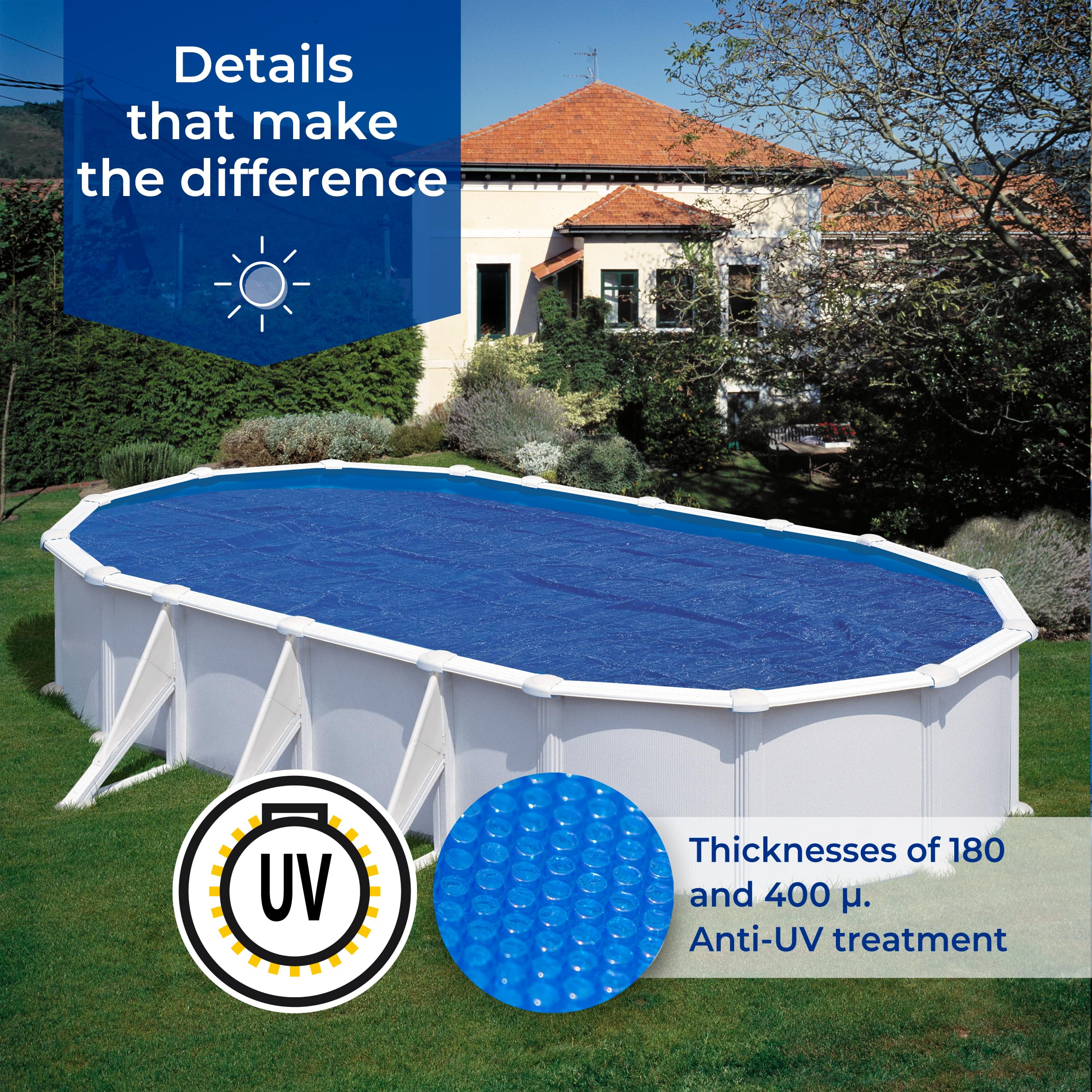 Gre CIPR451P Pokrywa do basenów okrągłych o średnicy 460 cm, 180 g/m2, czarna