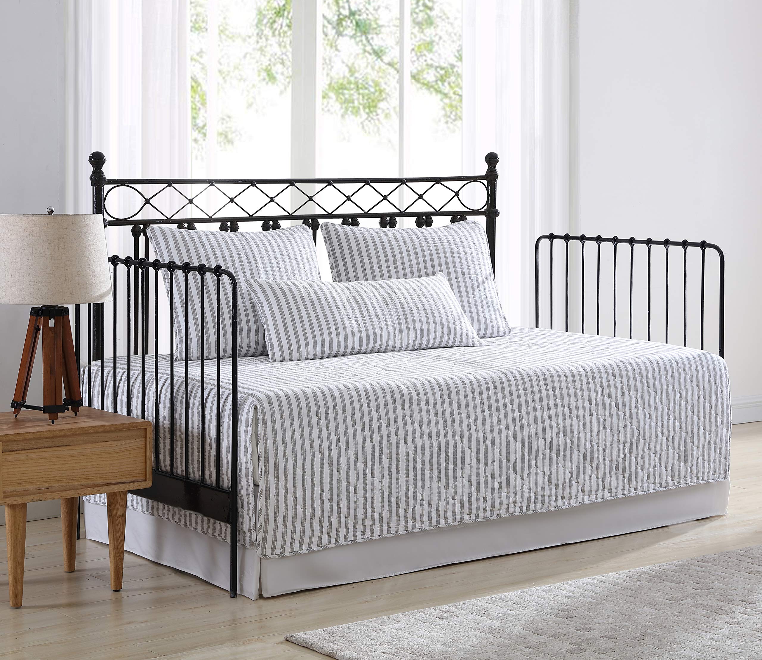 Stone Cottage | Willow Way Collection | Daybed Cover Set - 100% Cotton, Cozy & Reversible, Prewashed for Extra Softness, Daybed, Grey