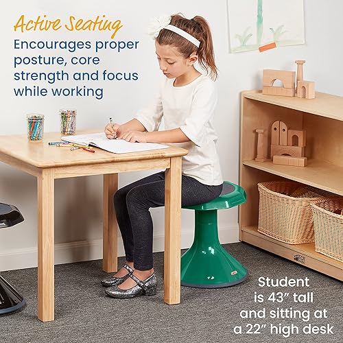 Miniatura 5 de ECR4Kids - Taburete oscilante activo ACE para niños y adultos, aula flexible y asientos en el hogar Verde,Berenjena,Verde (Grassy