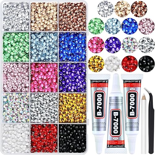 Vista 26 de 4500PCS Resin Flatback Rhinestone, 2mm 3mm 4mm 5mm 6mm Lemon Yellow Flatback Rhinestones for Tumblers, Nails Art, Mugs, Bottles, Craft Decoration