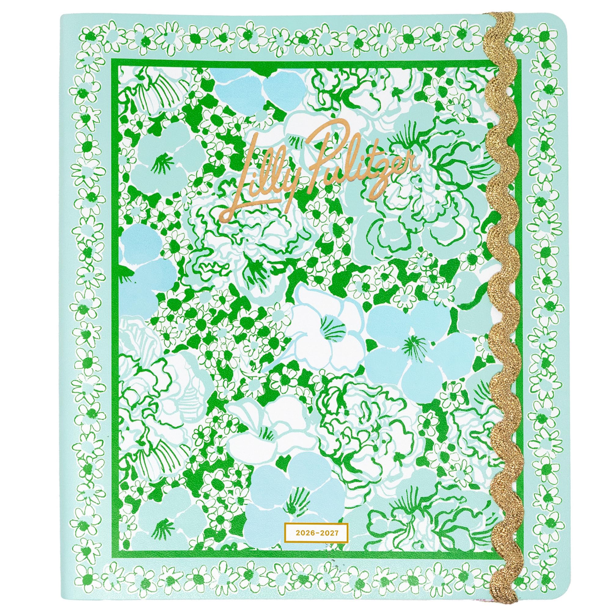 Lilly Pulitzer 17-monatiger Softcover-Planer, 17,1 x 22,5 cm, Agenda von August 2026 bis Dezember 2027, verdeckte Spiralbindung und Gummibandverschluss, monatliche Layouts, Aufkleber, Reise- und