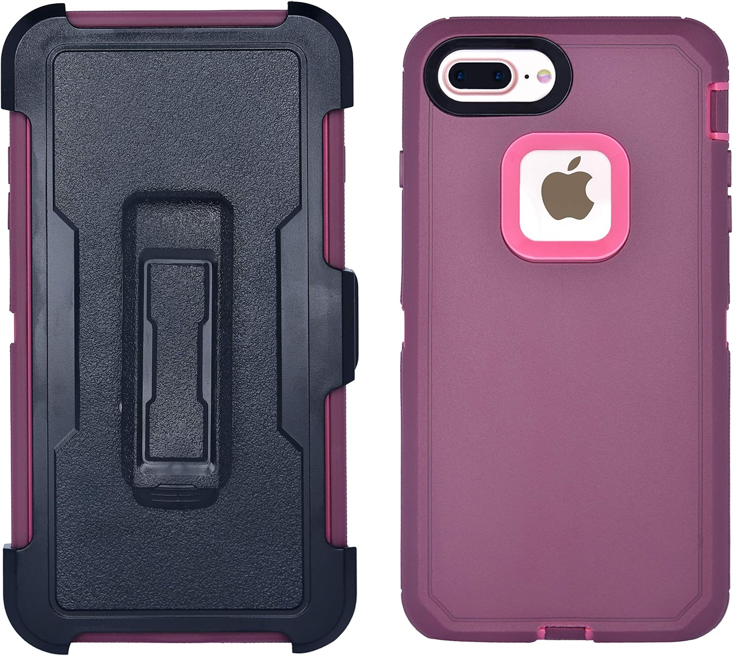 AlphaCell Cover Compatible with iPhone 8 Plus / 7 Plus / 6 Plus / 6s Plus | 2-in-1 Screen Protector Holster Case | Full Body Military Grade Protection with Carrying Belt Clip | Shock-Proof Protective