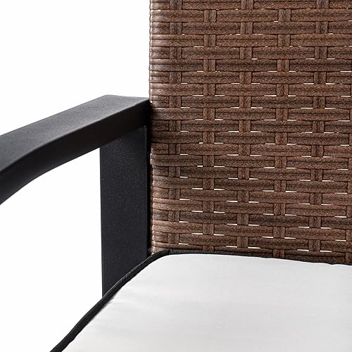 Miniatura 6 de JONATHAN Y LVG1101B-3SET Selby - Juego de 3 piezas moderno de mimbre sintético costero para exteriores para conversación de mediados de siglo,