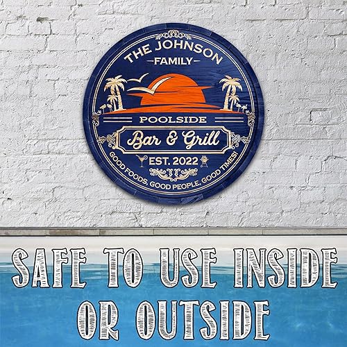 Miniatura 7 de V VIBEPY Letreros personalizados impresos para bar y parrilla en el patio trasero, letrero de Good Foods Good People Good Times de 8, 12 y 18