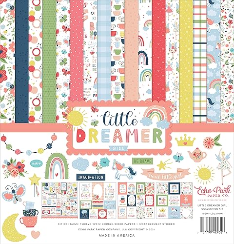 Echo Park Paper Company Little Dreamer Girl Collection Kit de papel 12 x 12 pulgadas
