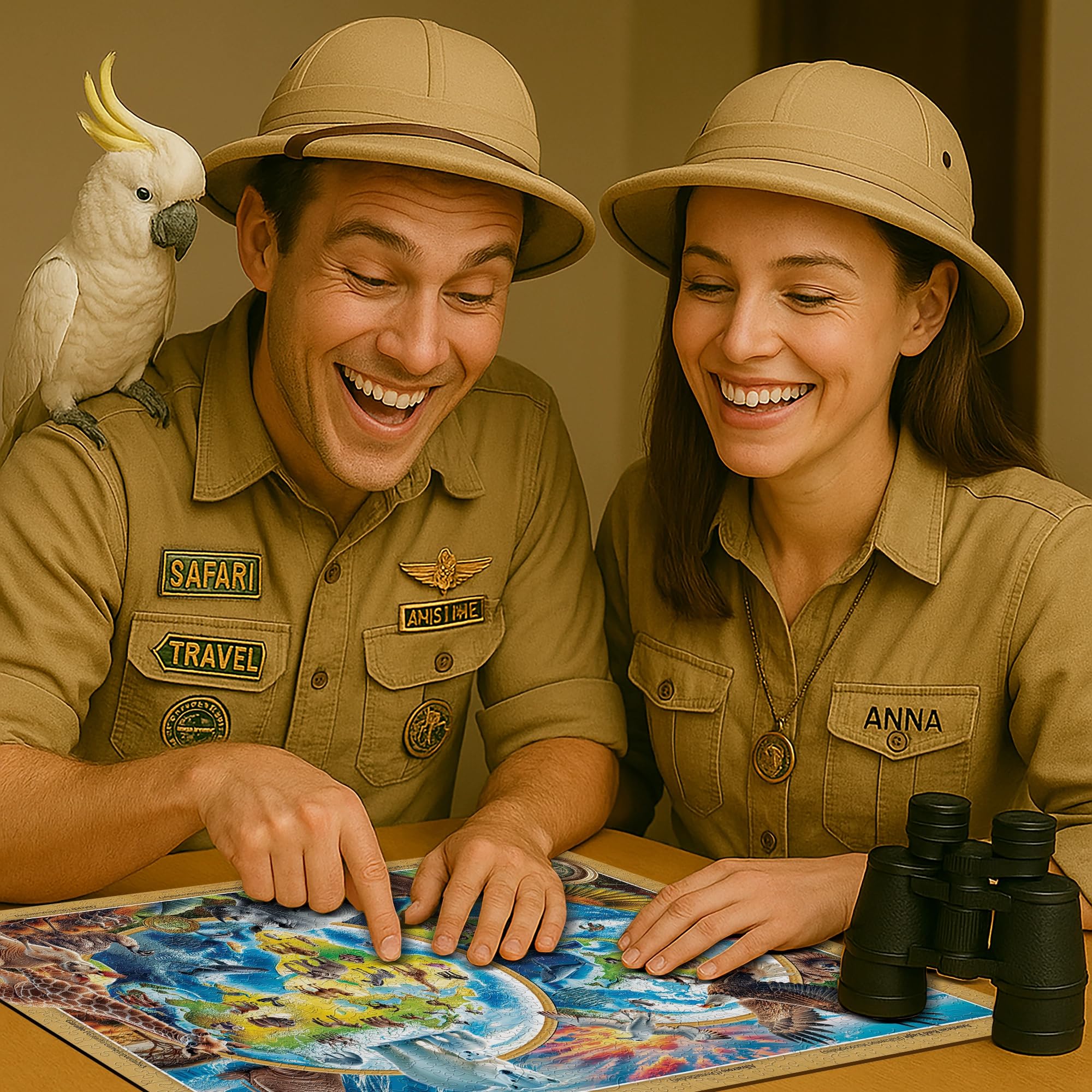 WOODEN.CITY Holzpuzzle Wildlife of the Planet - 1000 Teile Holzpuzzle für Erwachsene mit 100 einzigartigen Tierformen - Premium Öko Holzpuzzles für Erwachsene 1000 Teile - Hergestellt und entworfen in