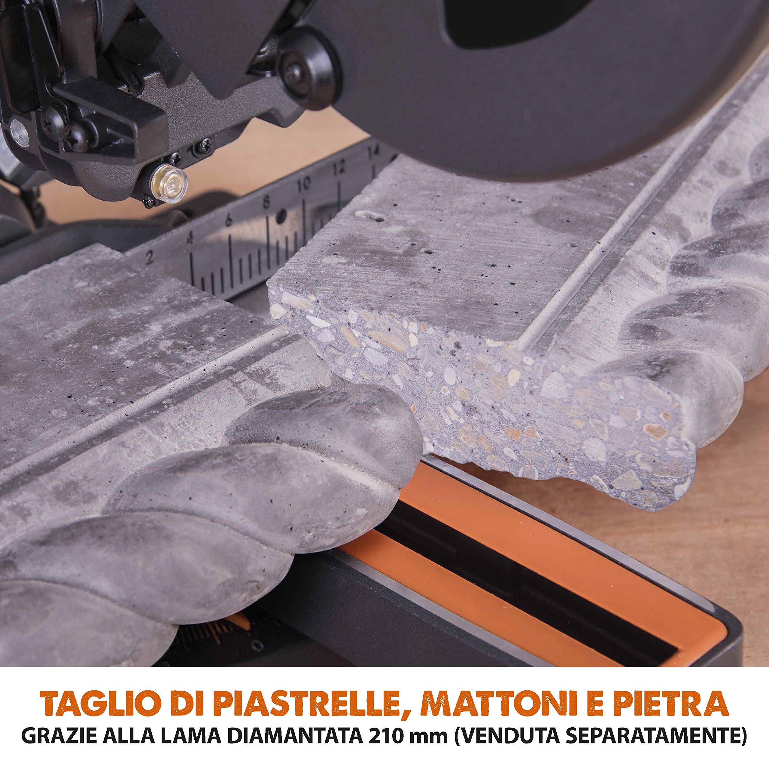 Evolution Power Tools 048-0032A R210SMS-300+ Troncatrice Radiale Scorrevole Multi-Materiale 210 mm con Pacchetto Plus, 230 V