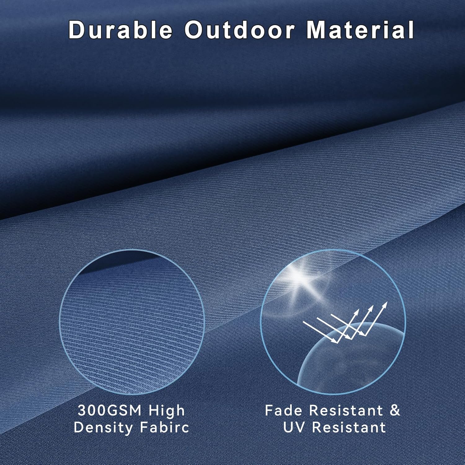Bench Cushion 42 Inch - Outdoor Fabric, High-Density Foam, Non-Slip Bottom, Waterproof Durable Indoor Tufted Long Seat Cushion for Window Garden Furniture (Navy Blue, 42x16x4 Inch)
