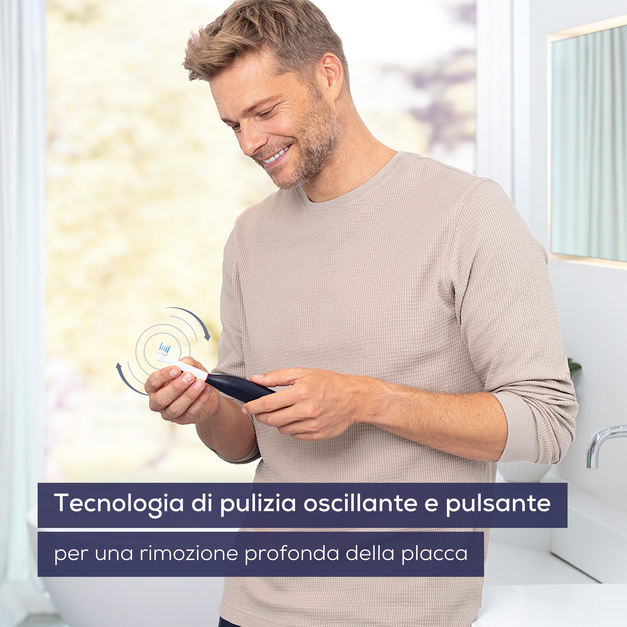 Beurer TB 50 Spazzolino Elettrico con Sensore di Pressione, 3 Programmi Clean, Sensitive e White e Timer Integrato da 2 Minuti per Una Pulizia Corretta Batteria Ricaricabile, Autonomia di 45 Giorni