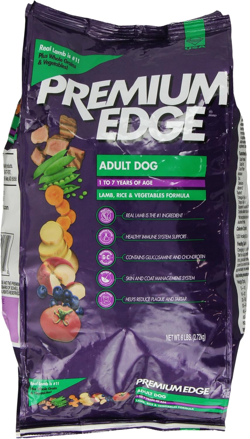 Premium Edge Dry Food For Adult Dogs, Lamb, Rice And Vegetables, 6-Pound Bag