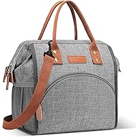 Vista 1 de LOKASS Bolsa de Almuerzo Aislada Lonchera de Apertura Amplia Bolsa Tote de Almuerzo Soporte Grande para Bebidas Organizador de Aperitivos de Nailon