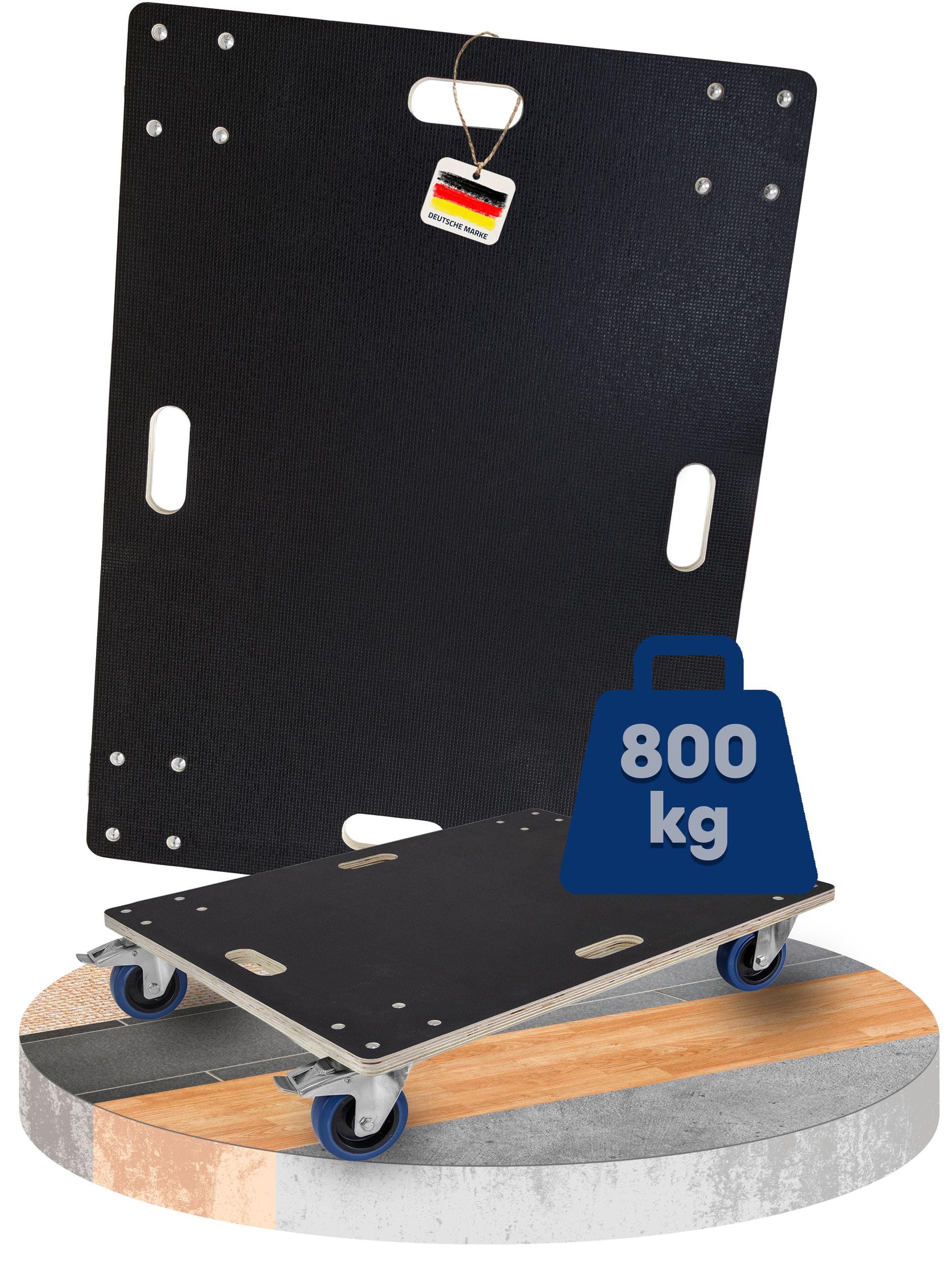 Trucky 2X Rollbrett 60 x 80 cm Transportroller 800 kg Möbelroller mit 4 Rollen und 2 Bremsen Rollwagen für Möbel Transportwagen Transport