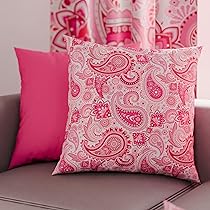 PETTI Artigiani Italiani – Coppia di Federe Cuscino 80×80 cm in Microfibra, Cuscini Arredo Camera da Letto, Divano, Salotto, Set 2 Fodere Copricuscino, Federa Paisley Rosa, 100% Made in Italy