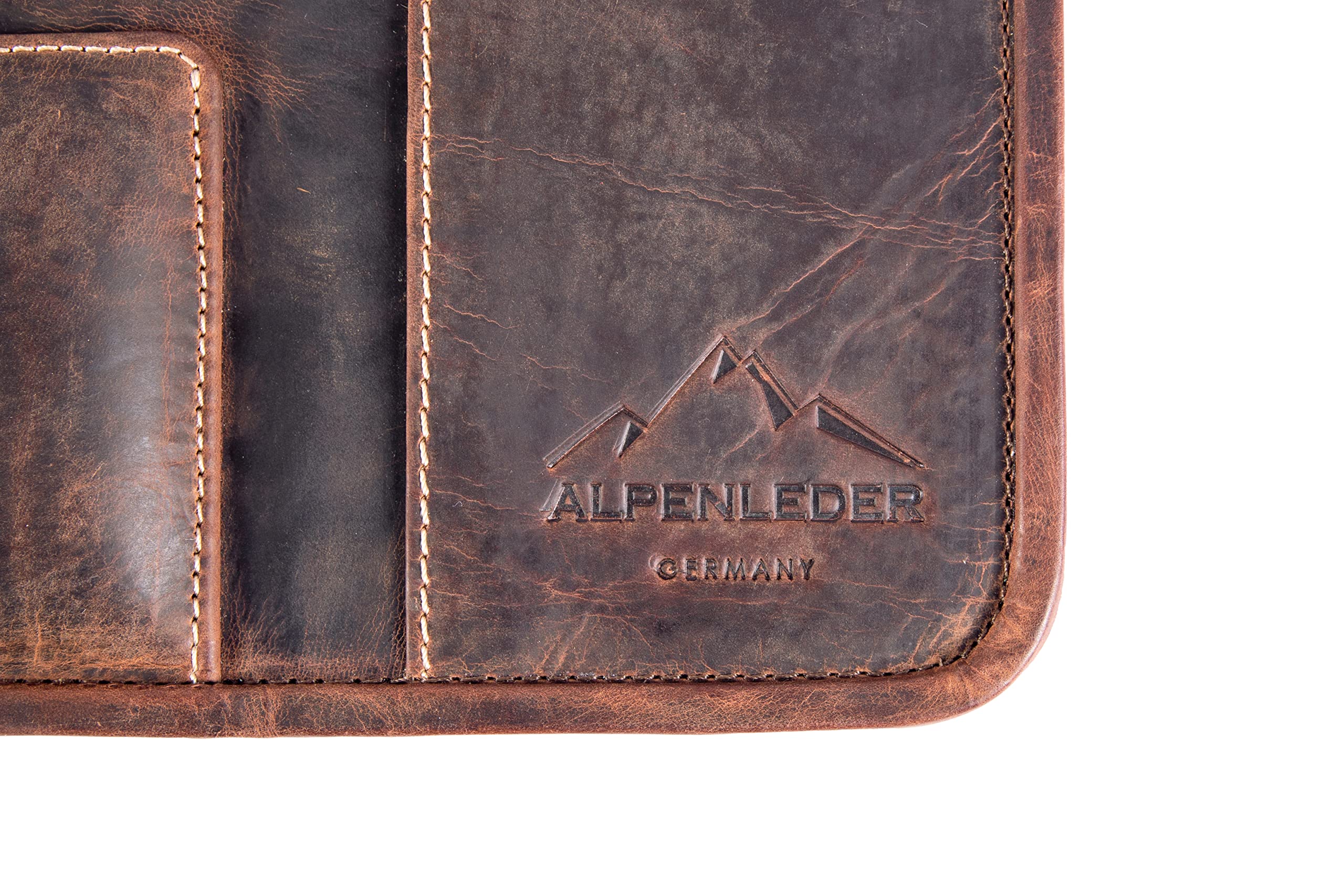 Alpenleder Schreibtischunterlage - SILVRETTA (Handgefertigt) - Nachhaltiges Bio-Leder aus regionaler Landwirtschaft | Schreibtischunterlage leder mit Handauflage *Fair Produziert* (68x45cm)