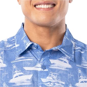 Guy Harvey Men's Mariner Short Sleeve Performance Fishing Shirt