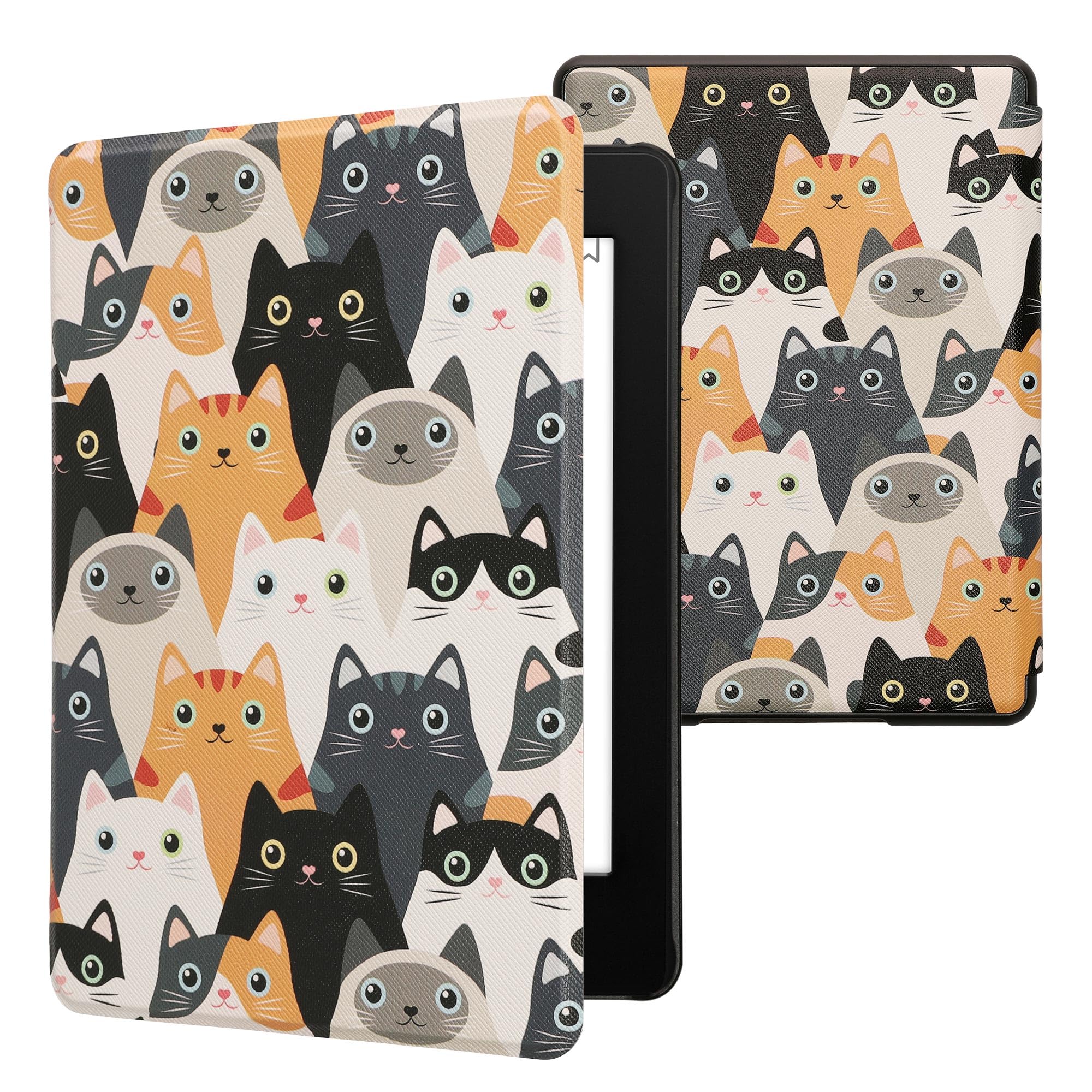 kwmobile Cover for Amazon Kindle Paperwhite (2024)/Colorsoft Case - eReader Cover with auto sleep funktion - Cosmic Nature with Blue/Grey/Black — view 29