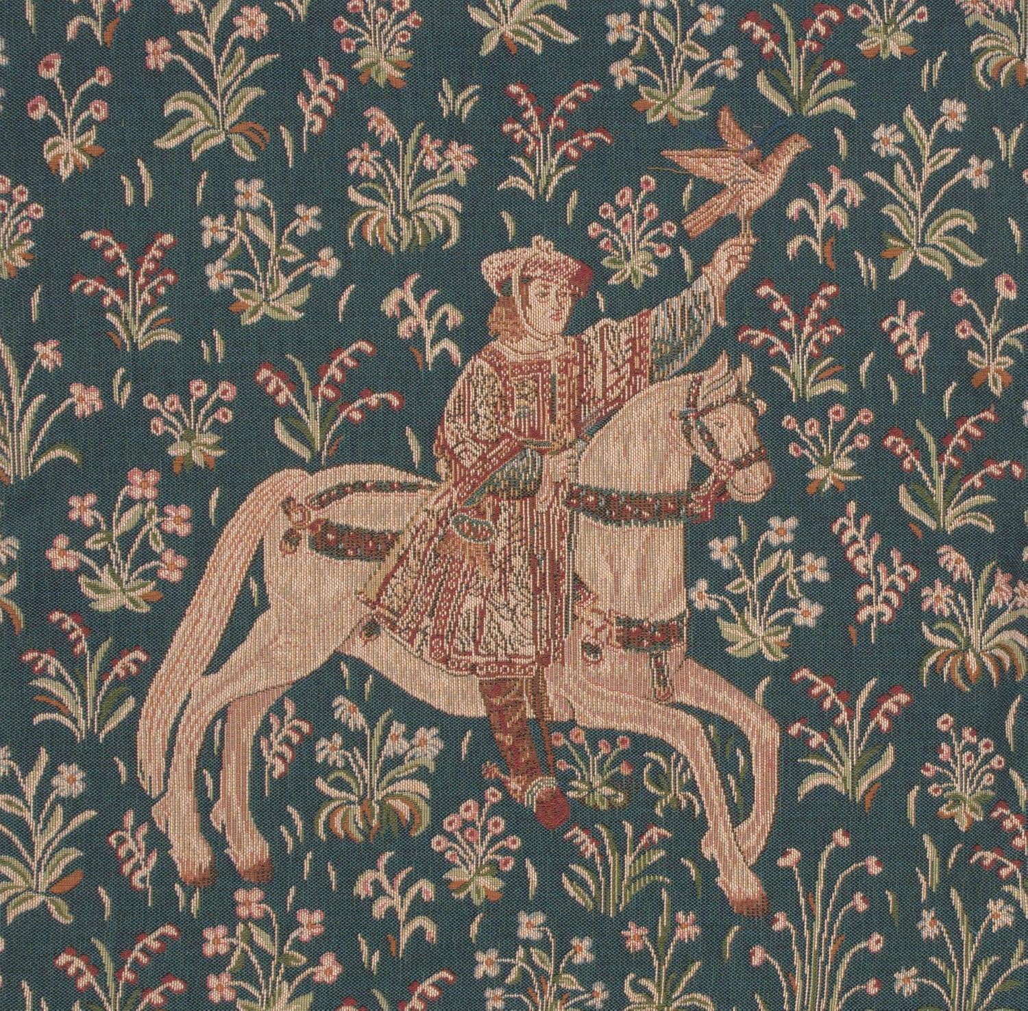 The Rider 1 French Tapestry Cushion - 19 in. x 19 in. Cotton by Charlotte Home Furnishings