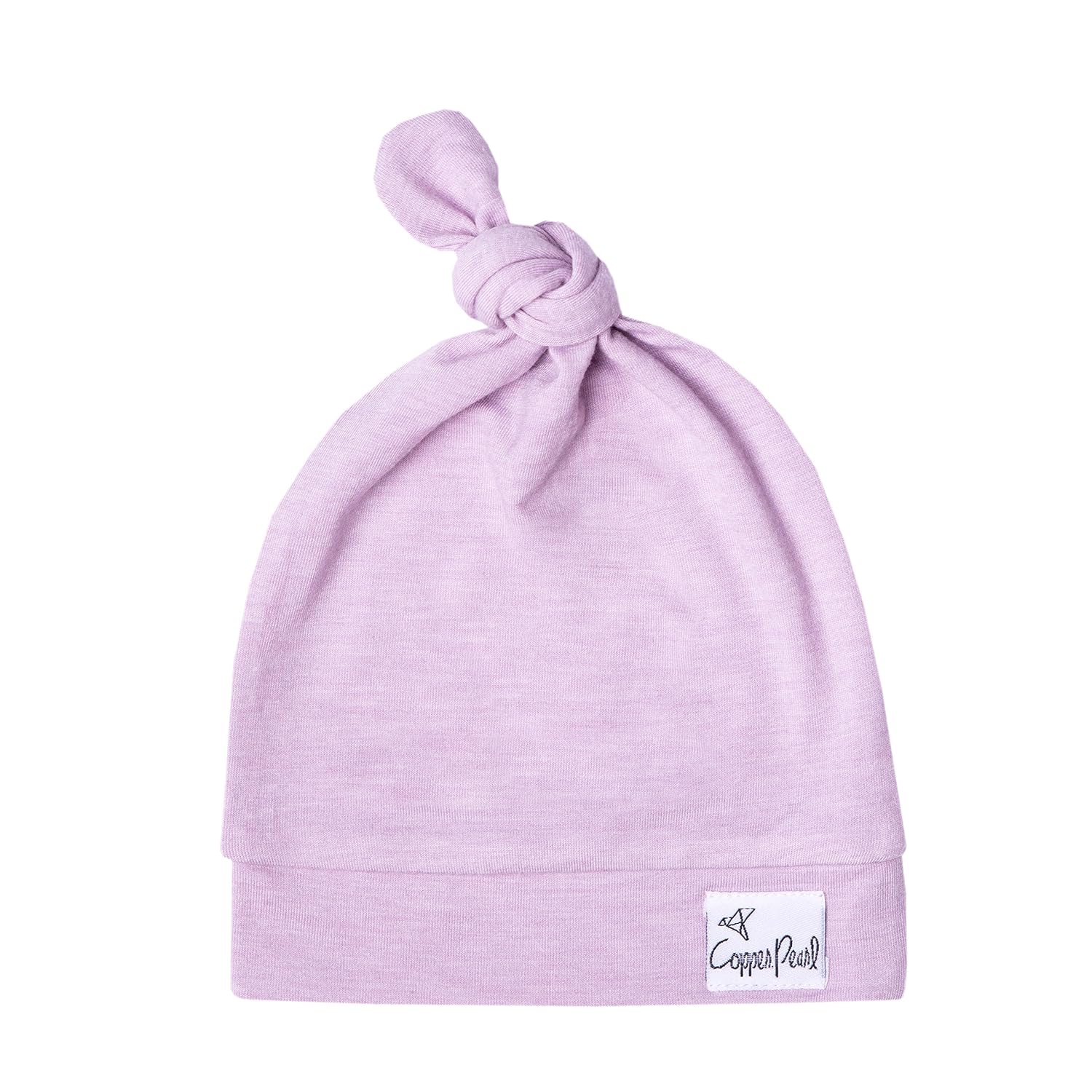 Copper Pearl Baby Beanie Hat Top Knot Stretchy Soft Midnight