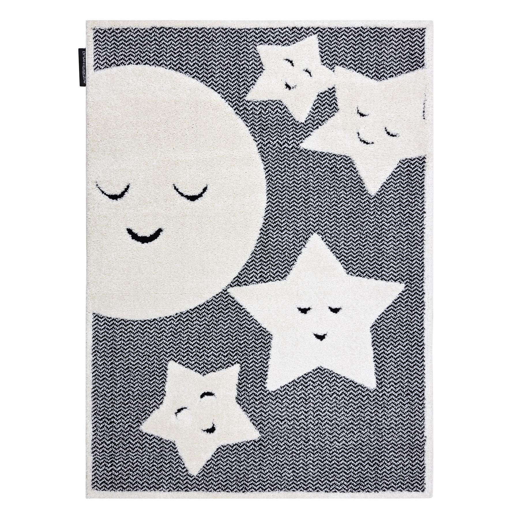 Nowoczesny dywan dziecięcy Joy Moon księżyc, dla dzieci – strukturalny, dwa poziomy z włókniny, szary/kremowy, 160 x 220 cm, szary