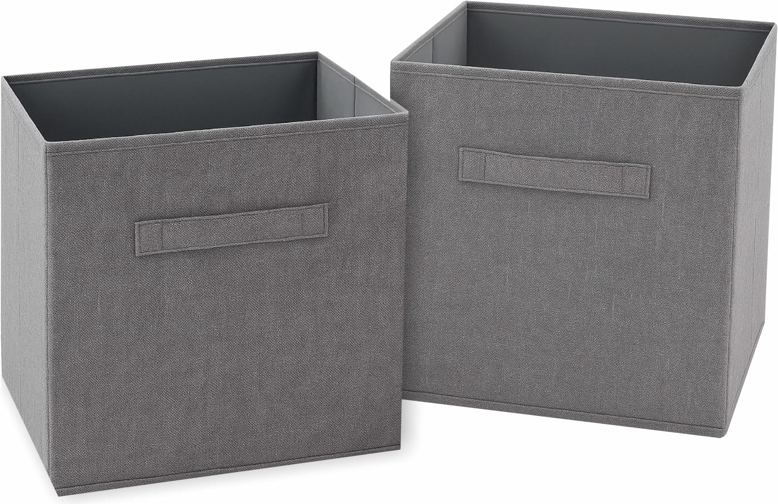 Clay Roberts Storage Cubes, Storage Boxes, Pack of 2, Grey, Fabric Basket Set for Storage Units, 25cm x 25cm x 25cm, Grey Baskets, Boxes, Box, Unit Cubes