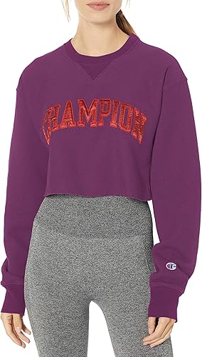 Purple champion cropped sweatshirt Clearance