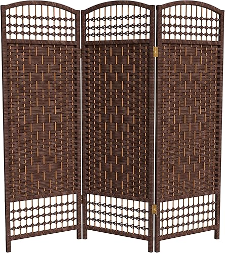 Miniatura 12 de Pantalla plegable de tejido de fibra corta de 4 pies - Blanco - 6 paneles Blanco,Negro -,Beige oscuro,Rojo oscuro,Beige claro,Natural,Mocha oscuro