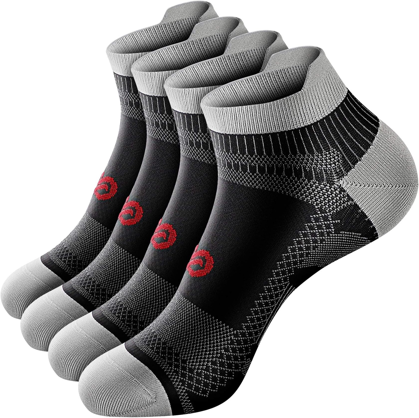 PAPLUS Compression Socks for Men & Women, 2/4/6 Pairs Ankle Running Socks with Arch Support, Ankle Support, Plantar Fasciitis
