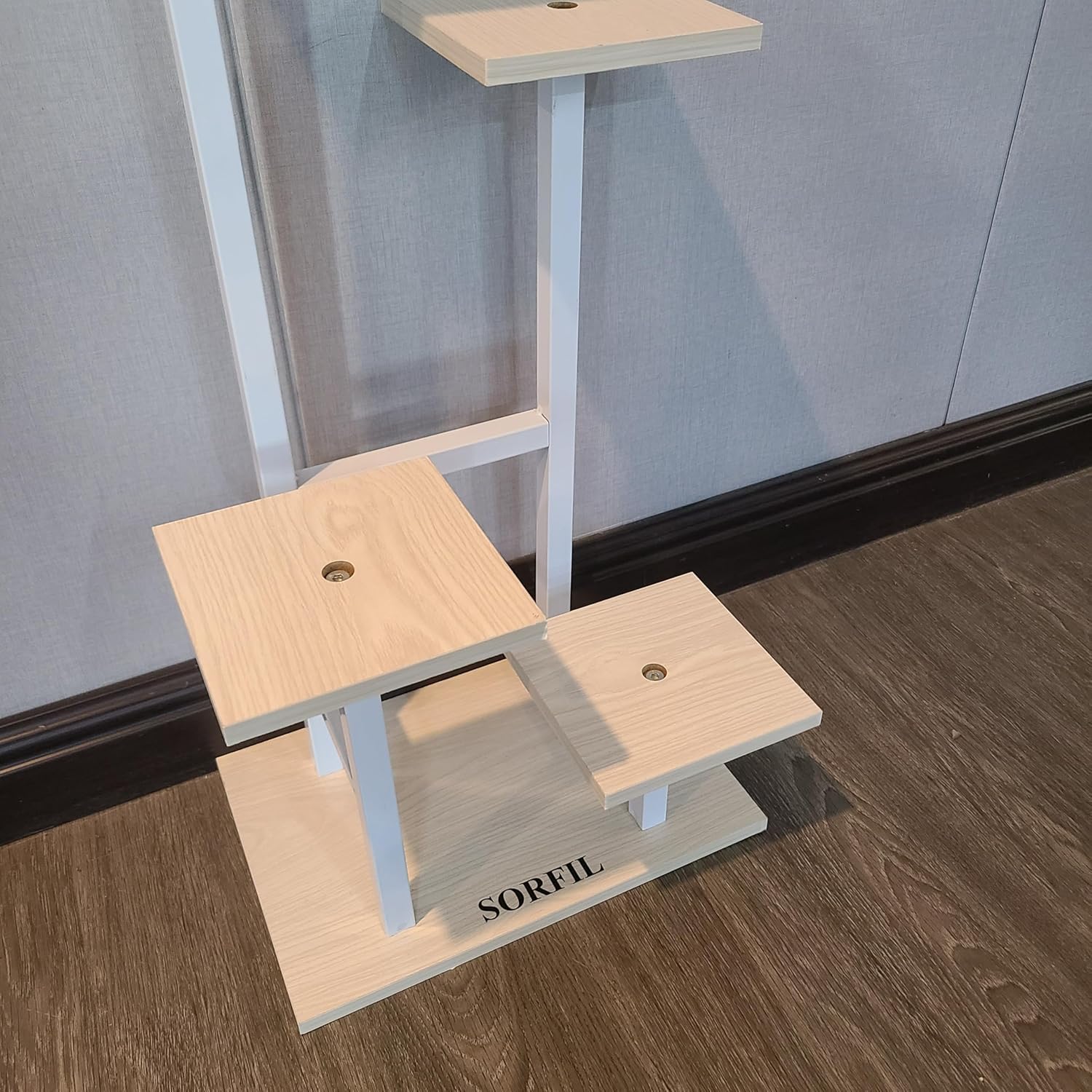 SORFIL Flower-stands [furniture] Modern Wooden Plant Stand, Multi-Tier Corner Indoor Plant Display Rack