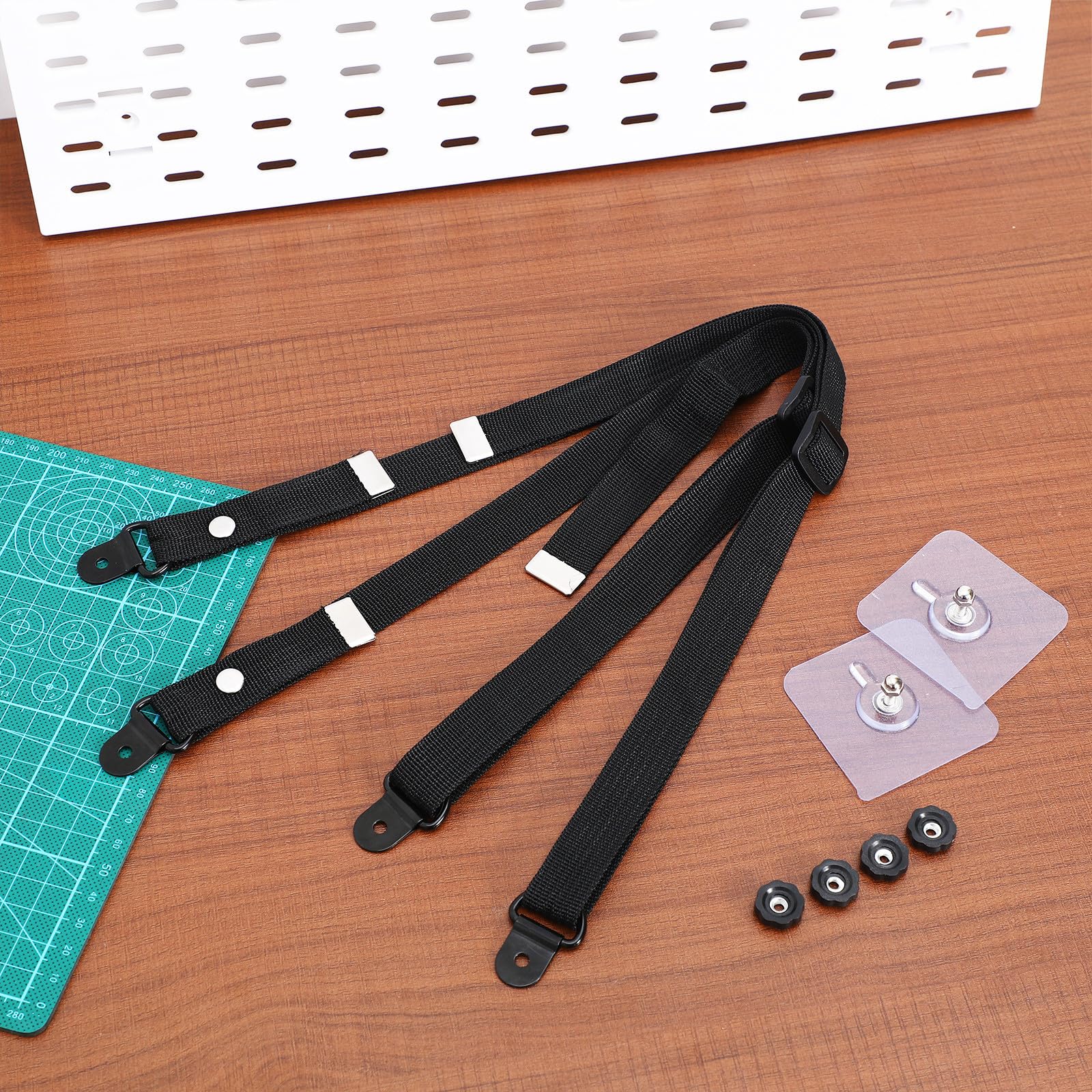 Vaguelly 6 Stück Verstellbarer Heimkommodengurt aus Webbing in Schwarz zur Möbel Kippsicherung ohne Bohren für Einfacher Montage und Vielseitiger Anwendung im Schlafzimmer