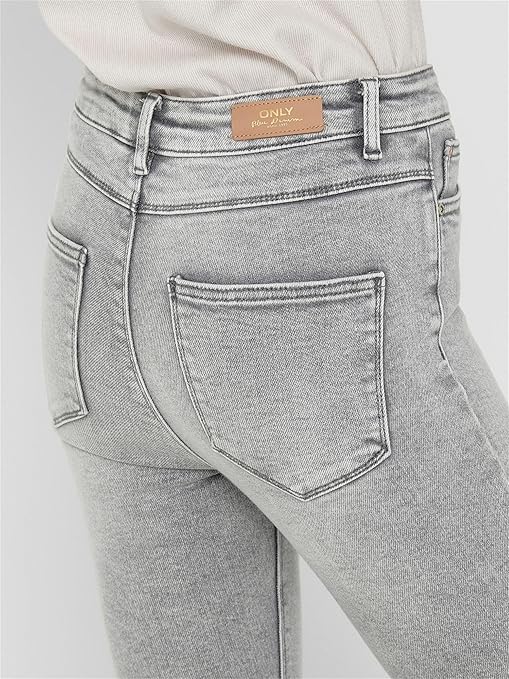 ONLY Women's Jeans Onlmila Hw Sk Ank Bj755 Noos, light grey denim, 27W / 30L