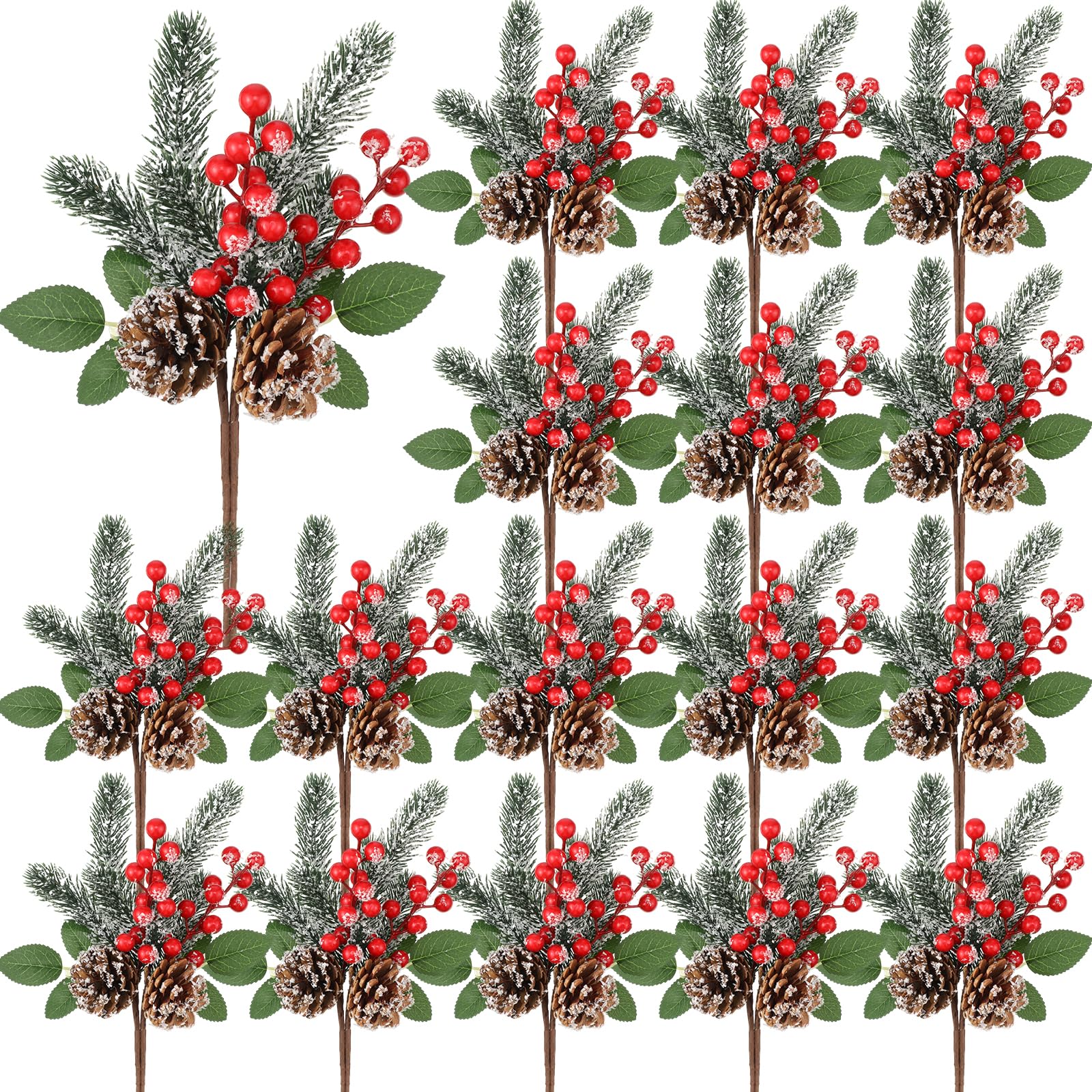 Pics en pin rouge pour couronnes de fleurs et décoration de table de Noël