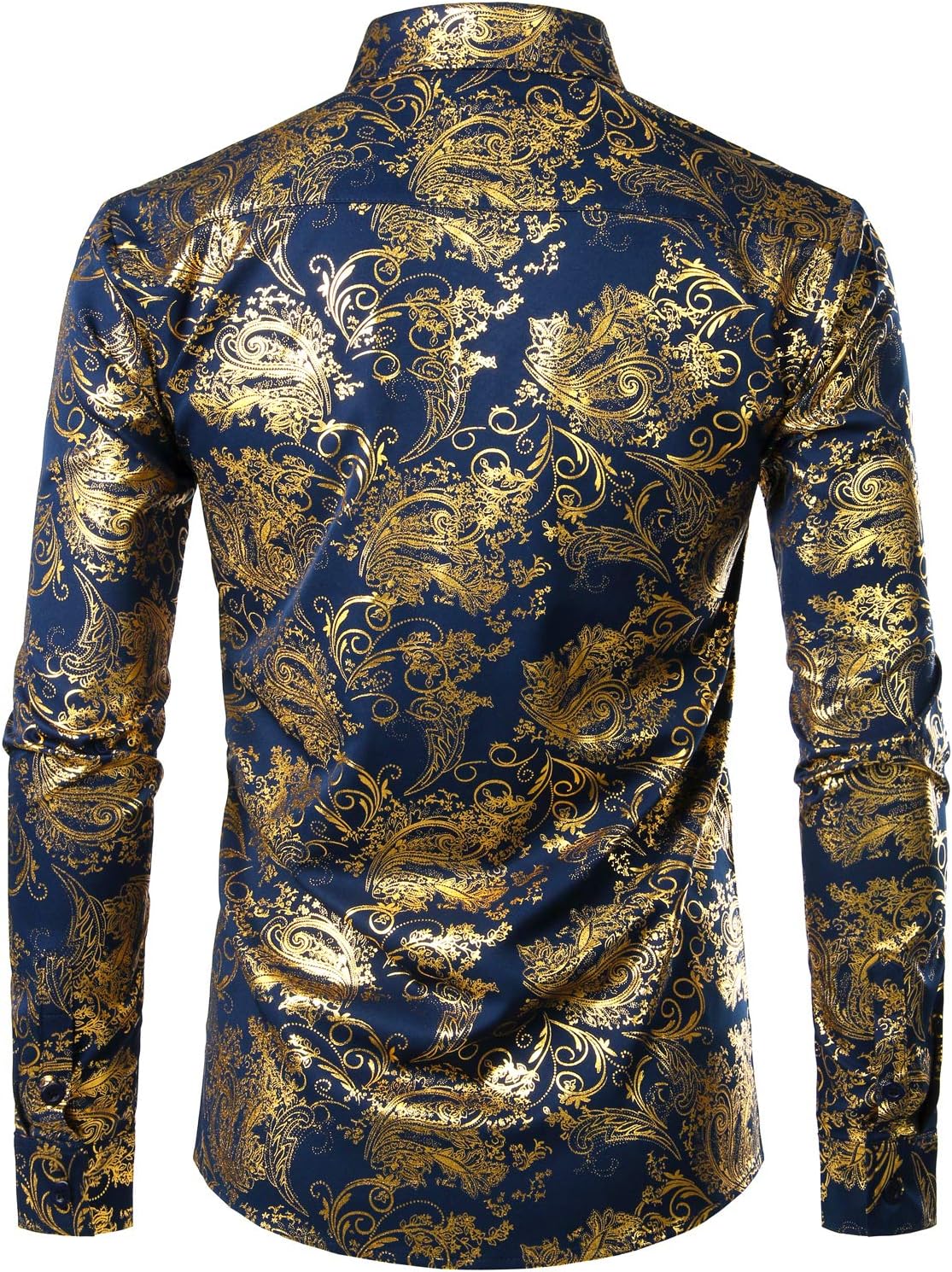 ZEROYAA Men's Luxury Paisley Floral Printed Button Down Shirt