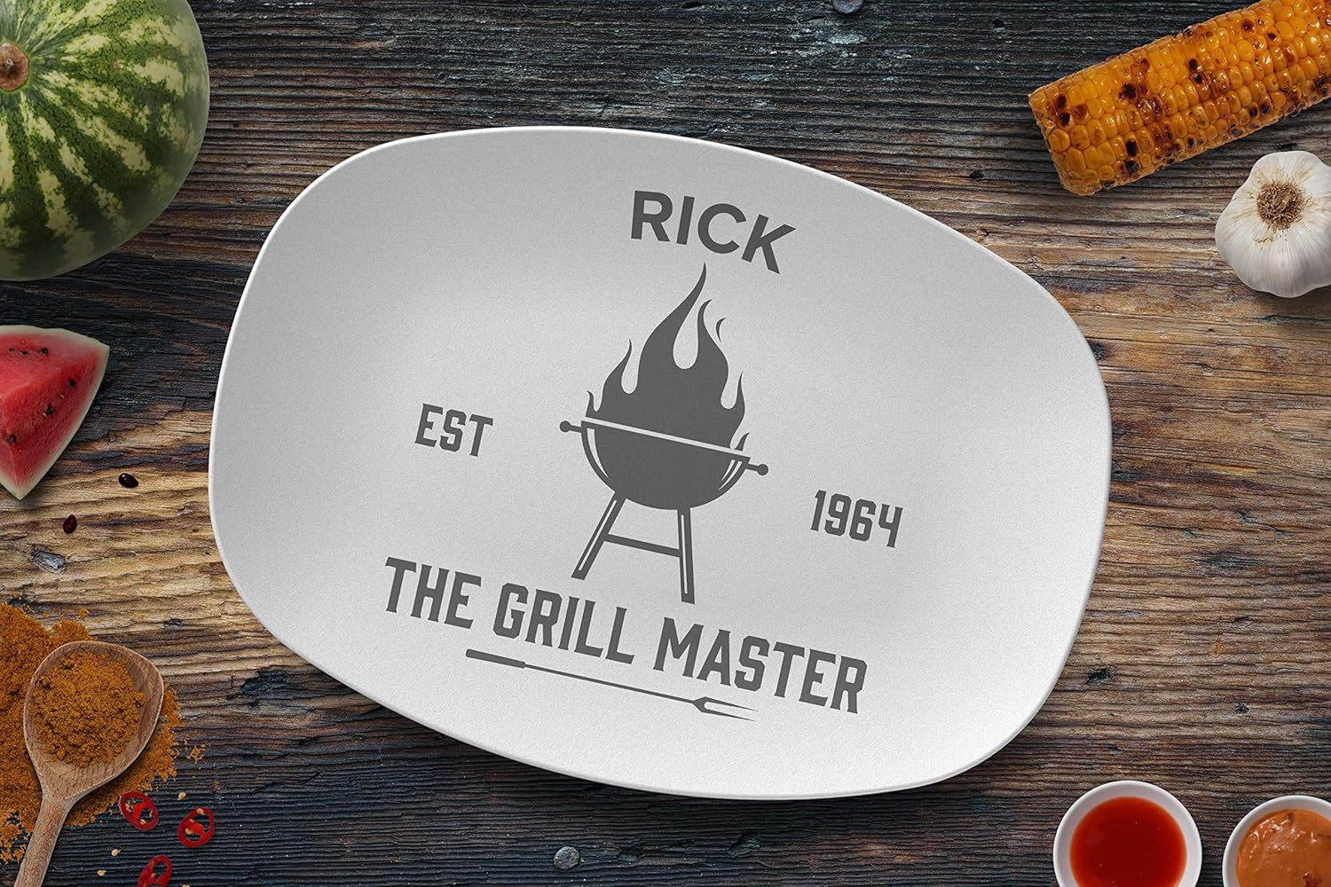 Harper Livingston BBQ Grill + Chill | Fathers Day | Personalized | Dad | Gift Idea | Microwave Safe | DecoWare™