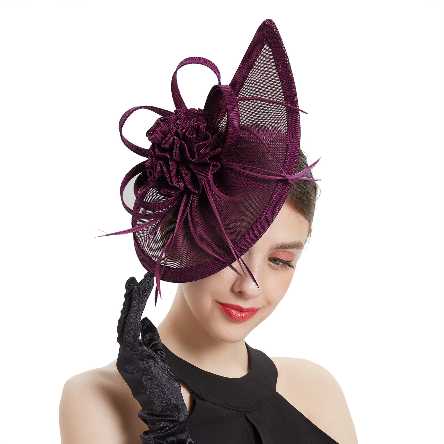 ? Latimoon Feather Headband Women Black Fascinators Derby Pillbox Cocktail Hats Fascinator & Hatinator Hats | Kentucky Derby & Pillbox  main image 4