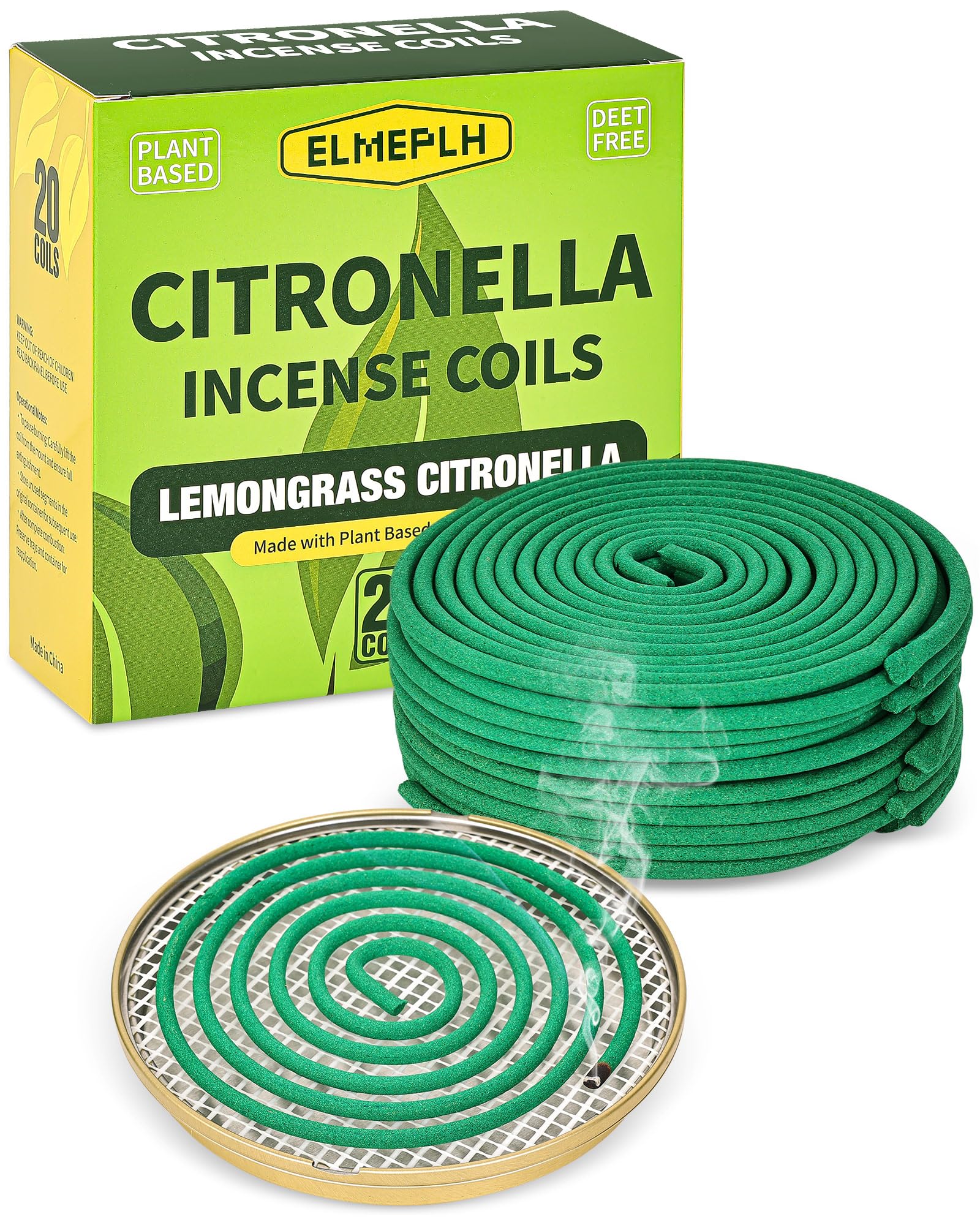 Citronella Incense Coil Outdoor - Each Burns for 8 Hours (Contains 20 coils & 1 Stands)