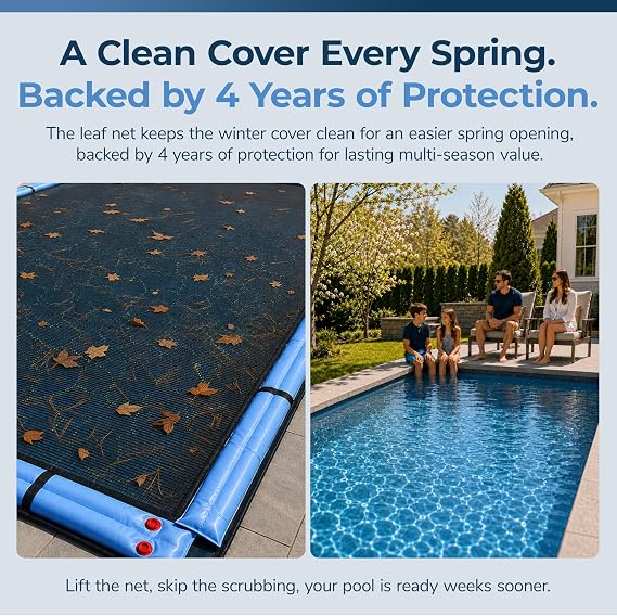 Blue Wave 12-ft x 20-ft Rectangular Leaf Net In Ground Pool Cover, Black