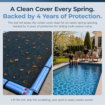 Blue Wave 12-ft x 20-ft Rectangular Leaf Net In Ground Pool Cover, Black