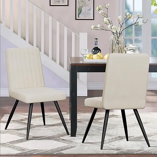 Miniatura 4 de Alunaune Juego de 2 sillas de comedor modernas de terciopelo, sillas de comedor tapizadas para cocina, sillas de ocio sin brazos de mediados de